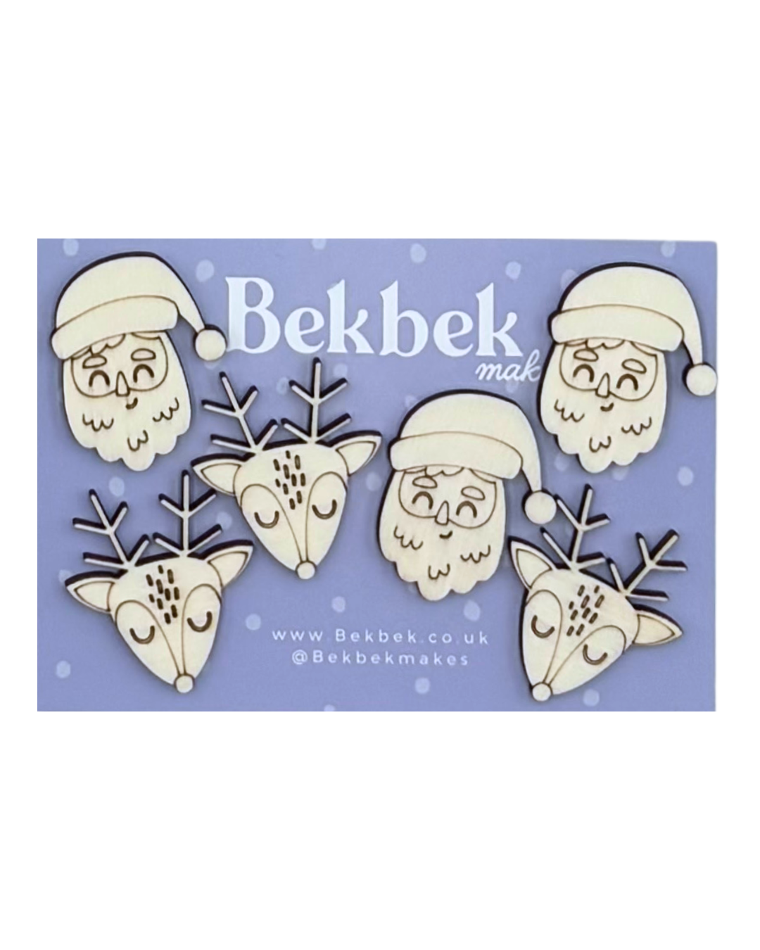 Santa & Reindeer Mix Wooden Shapes