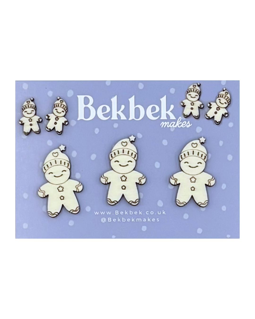 Gingerbread Men Mix Wooden Shapes