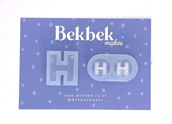 Alphabet reusable silicone mould - Pendant and stud size