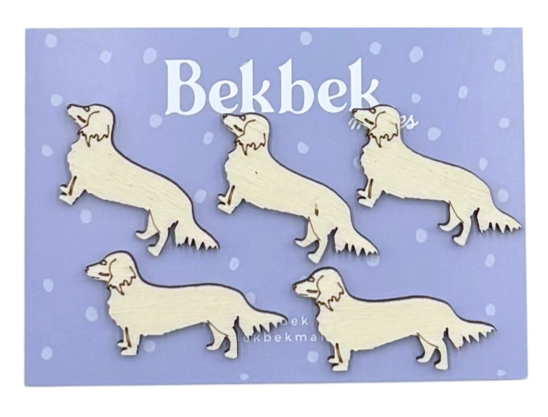 Long Haired Dachshund Dog Wooden Shapes