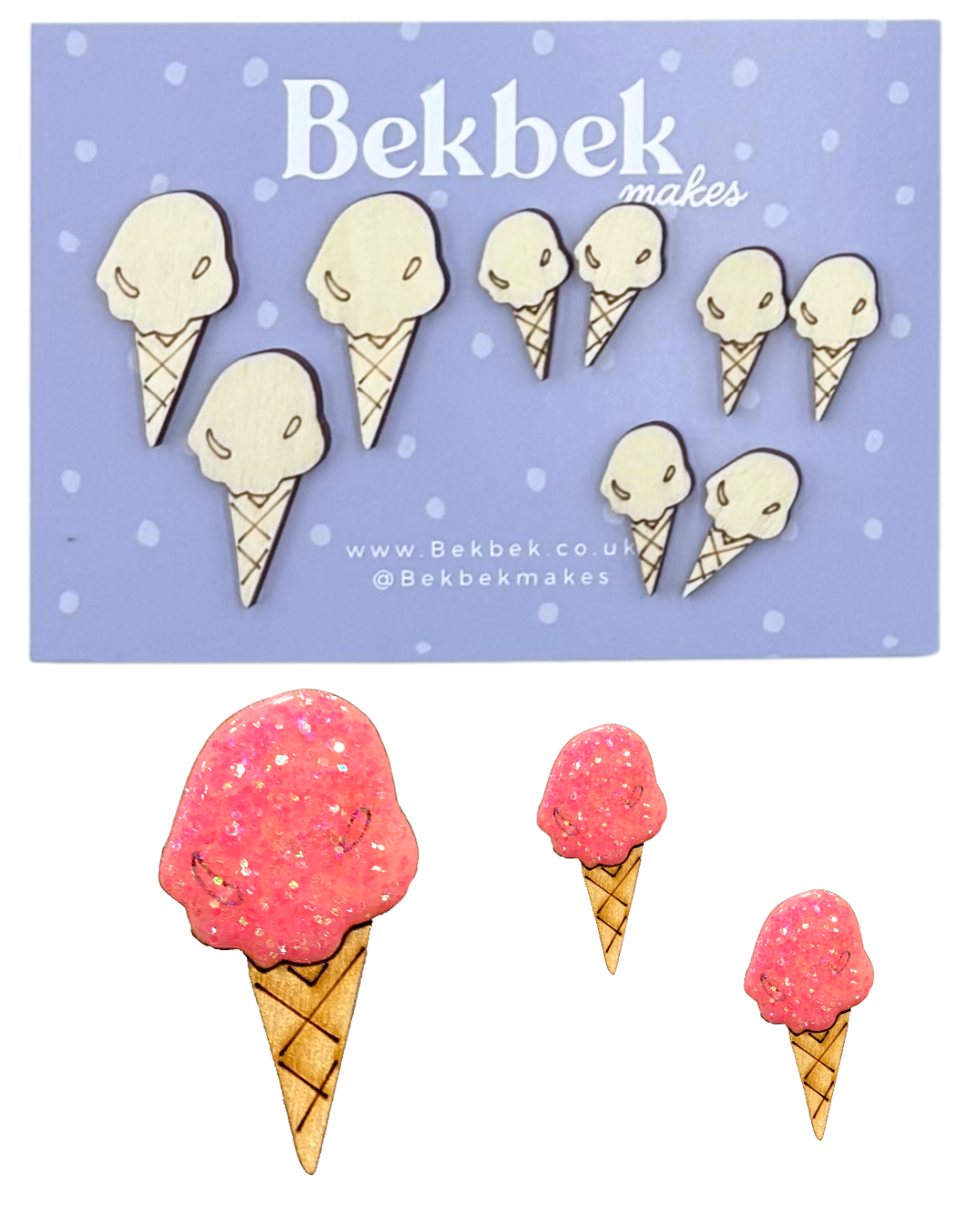 Ice Cream Wooden Shapes