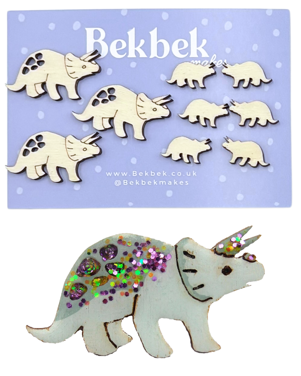 Triceratops Dinosaur Wooden Shapes