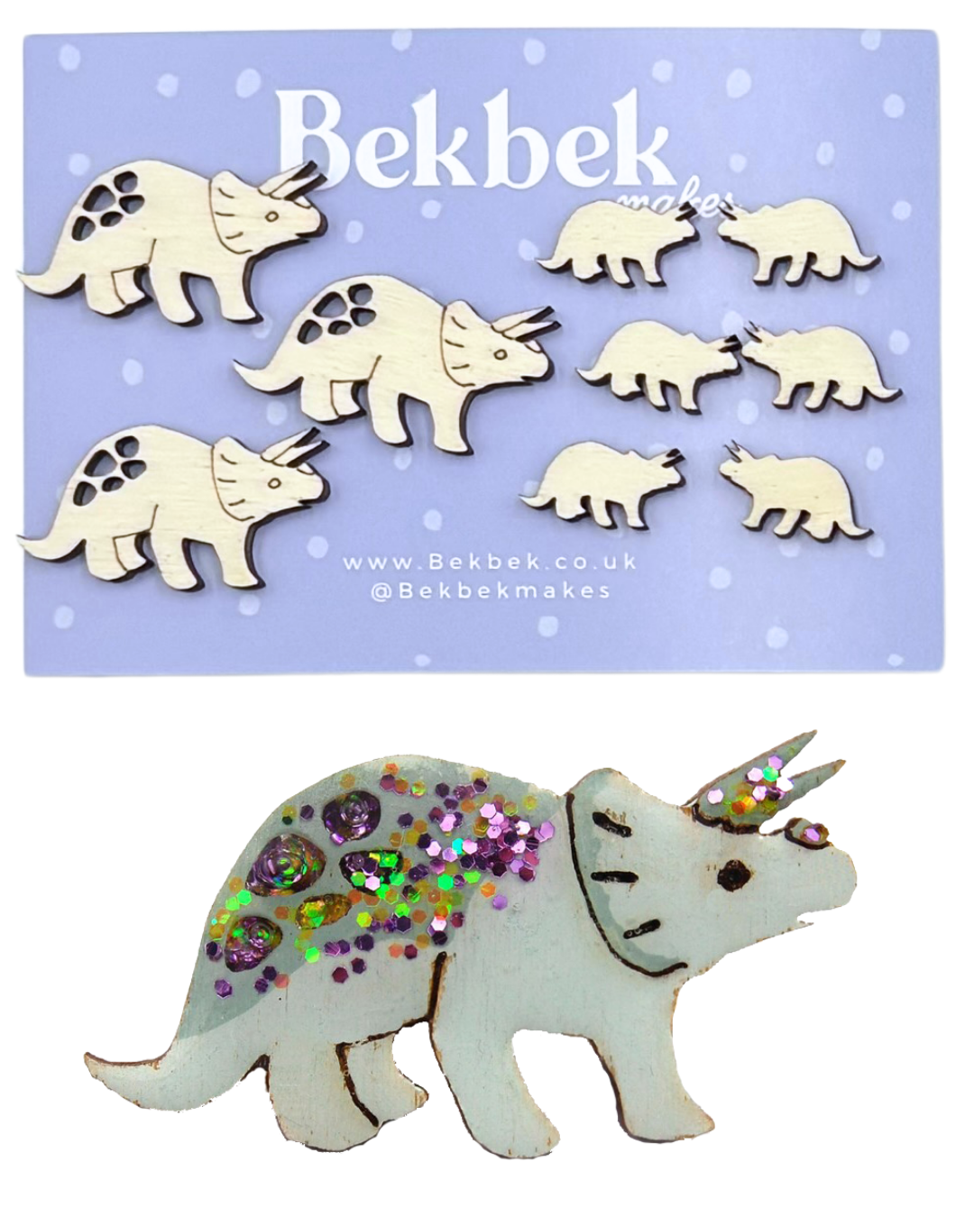 Triceratops Dinosaur Wooden Shapes