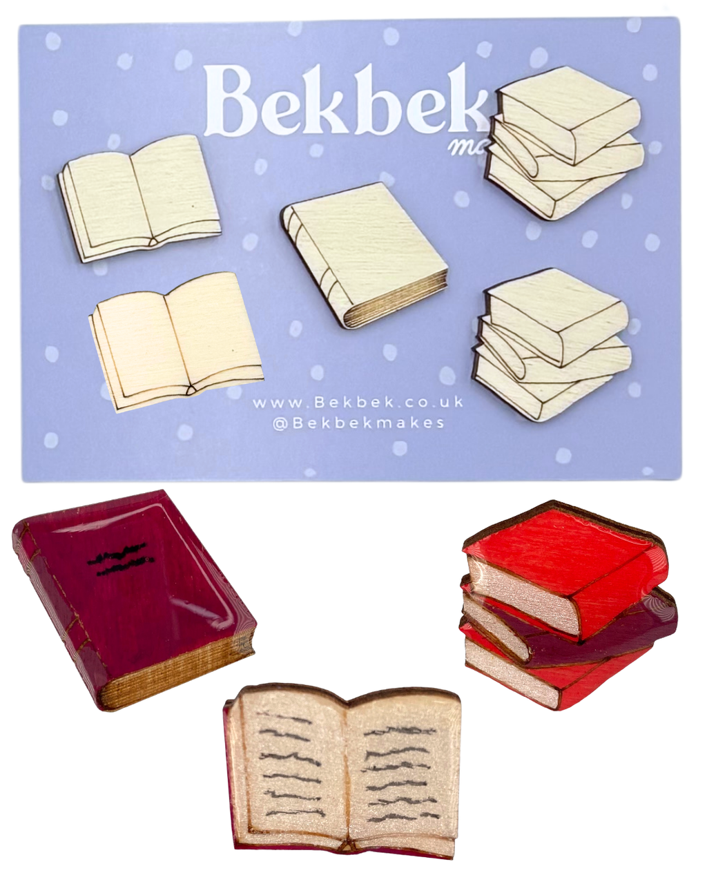 Books Wooden Shapes