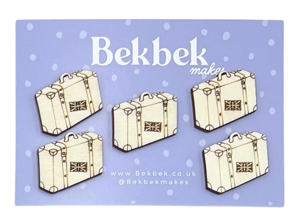 Suitcase Travel Trunk Wooden Shapes