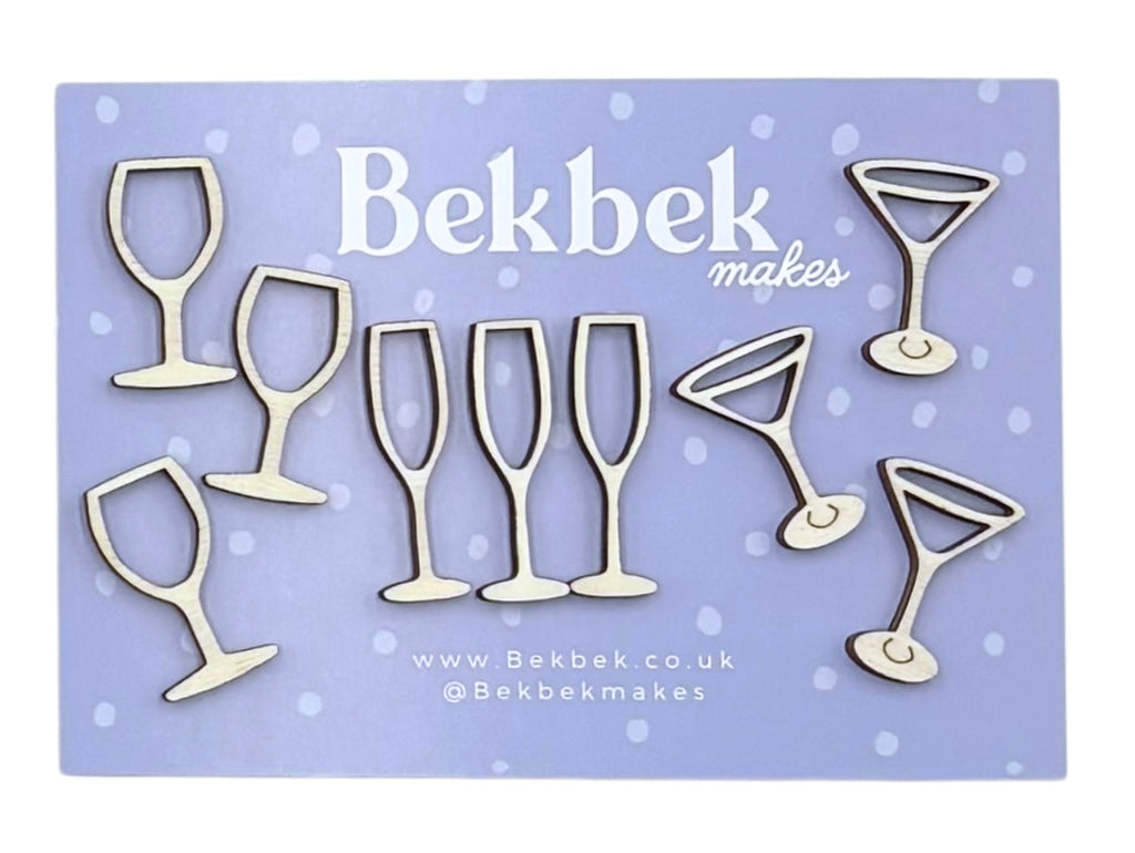 Wine & Cocktails Drinks Wooden Shapes