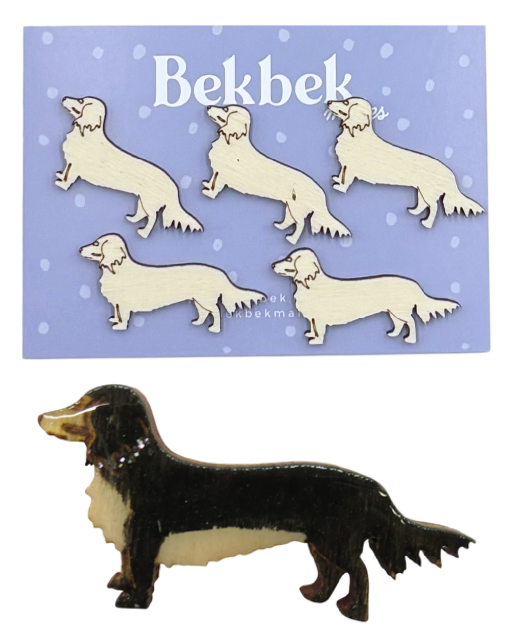 Long Haired Dachshund Dog Wooden Shapes