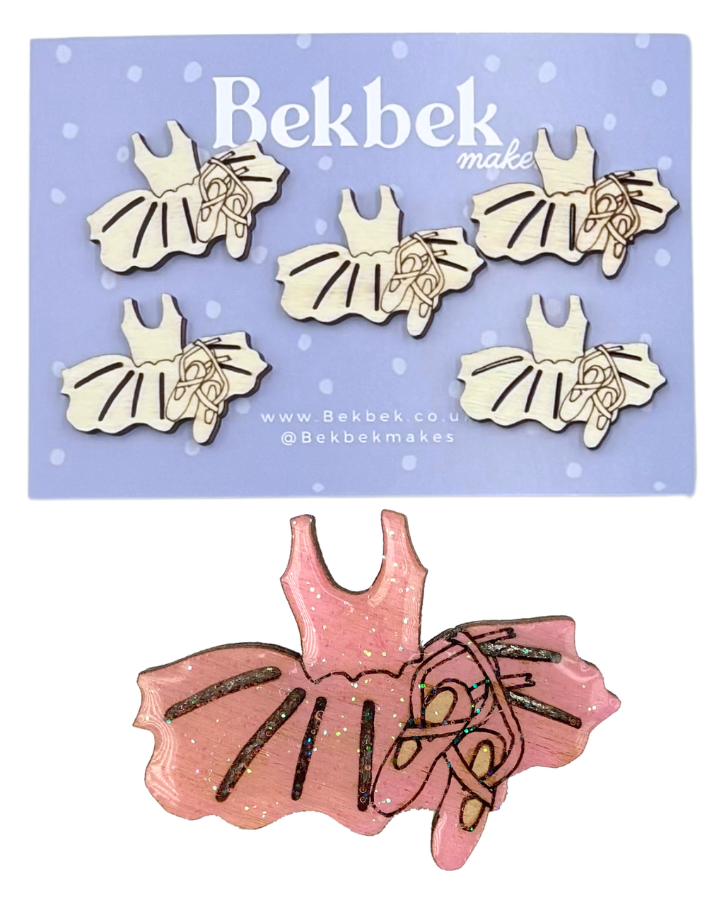 Ballet Shoes and Ballerina Tutu Wooden Shapes