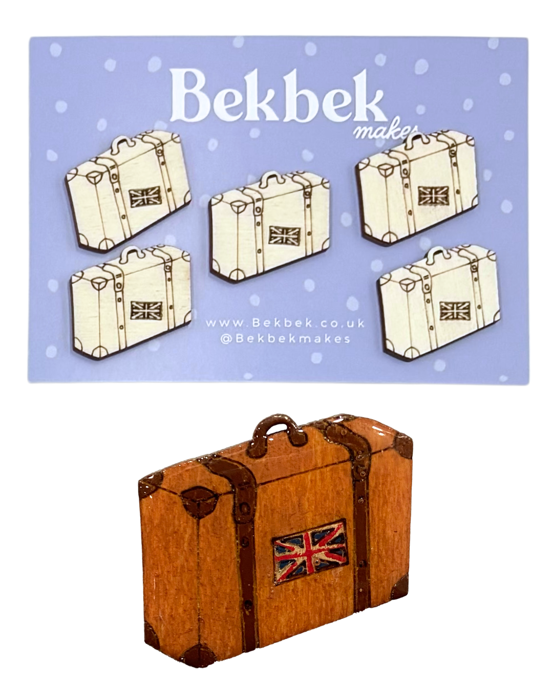 Suitcase Travel Trunk Wooden Shapes