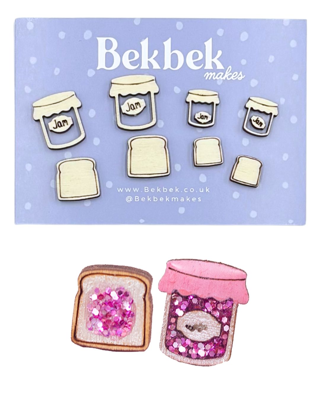 Jam and Toast Wooden Shapes