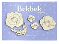 Poppy & Leaves Mix Wooden Shapes