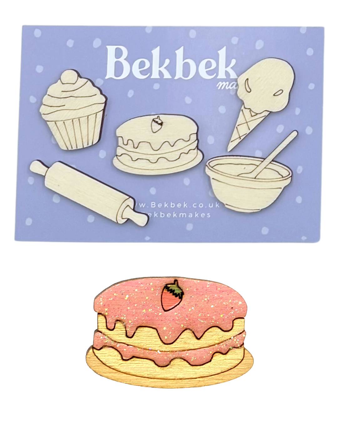 Cake & Ice cream Baking Wooden Shapes