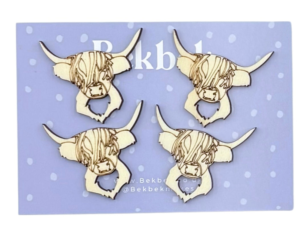 Highland Cow Wooden Shapes