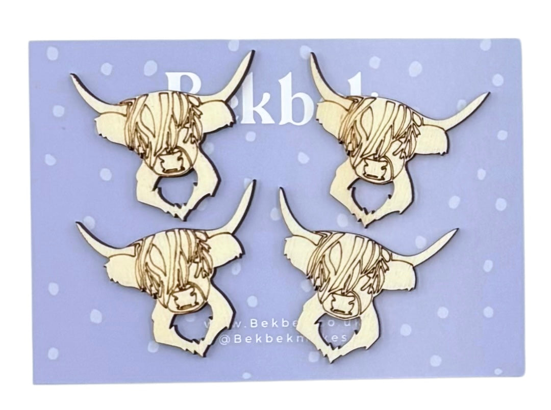 Highland Cow Wooden Shapes