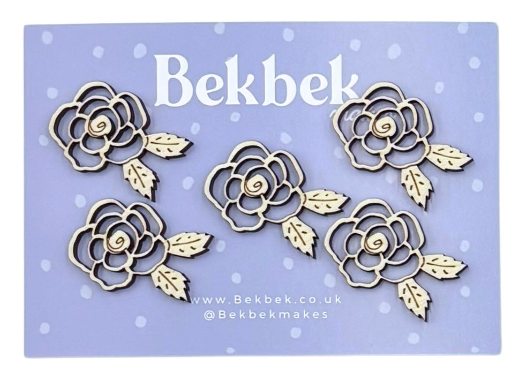 English Rose Wooden Shapes