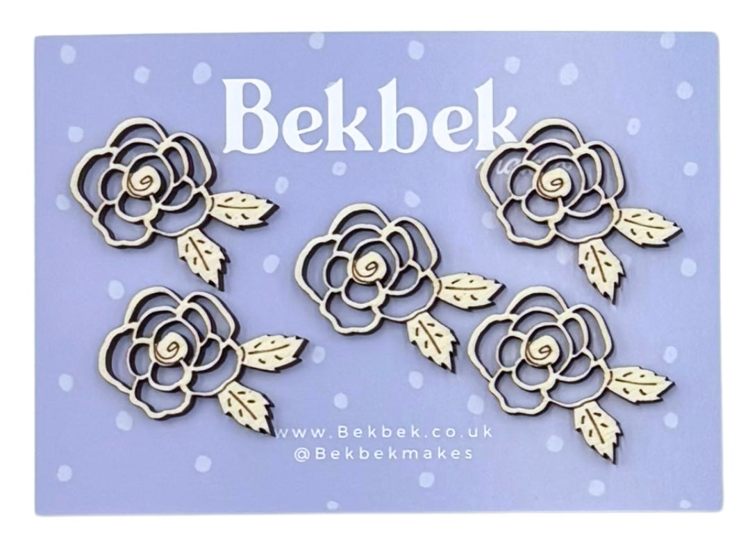 English Rose Wooden Shapes