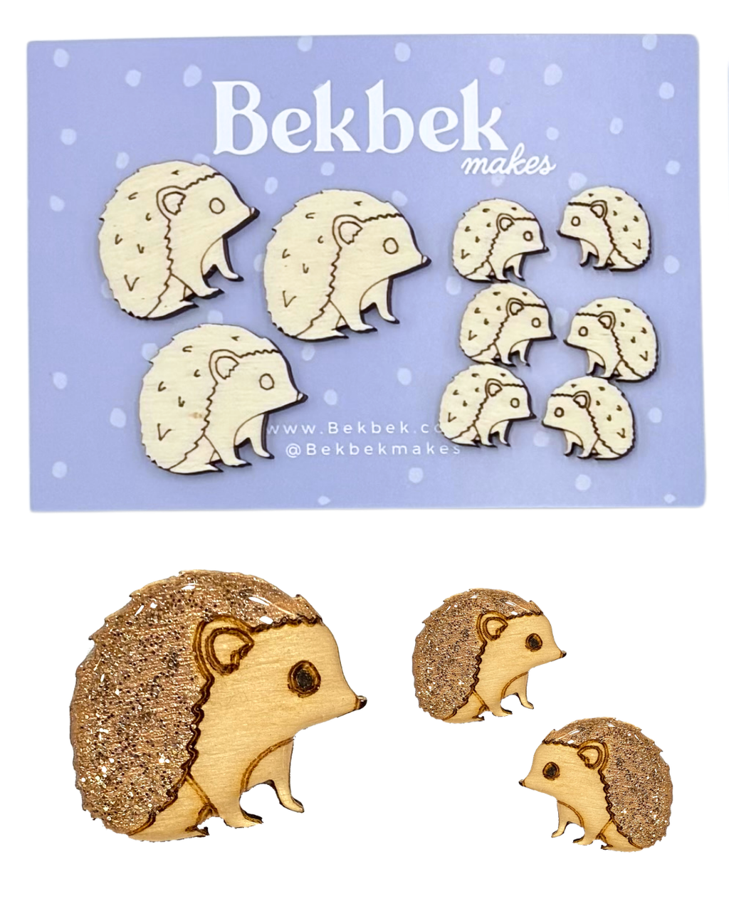 Sitting Hedgehog Wooden Shapes