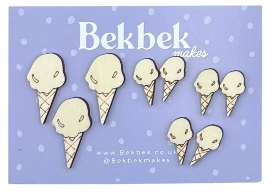 Ice Cream Wooden Shapes