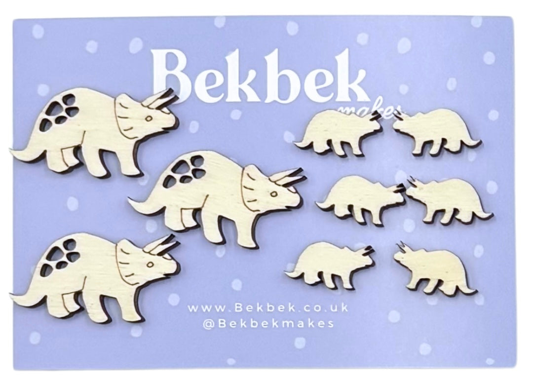 Triceratops Dinosaur Wooden Shapes