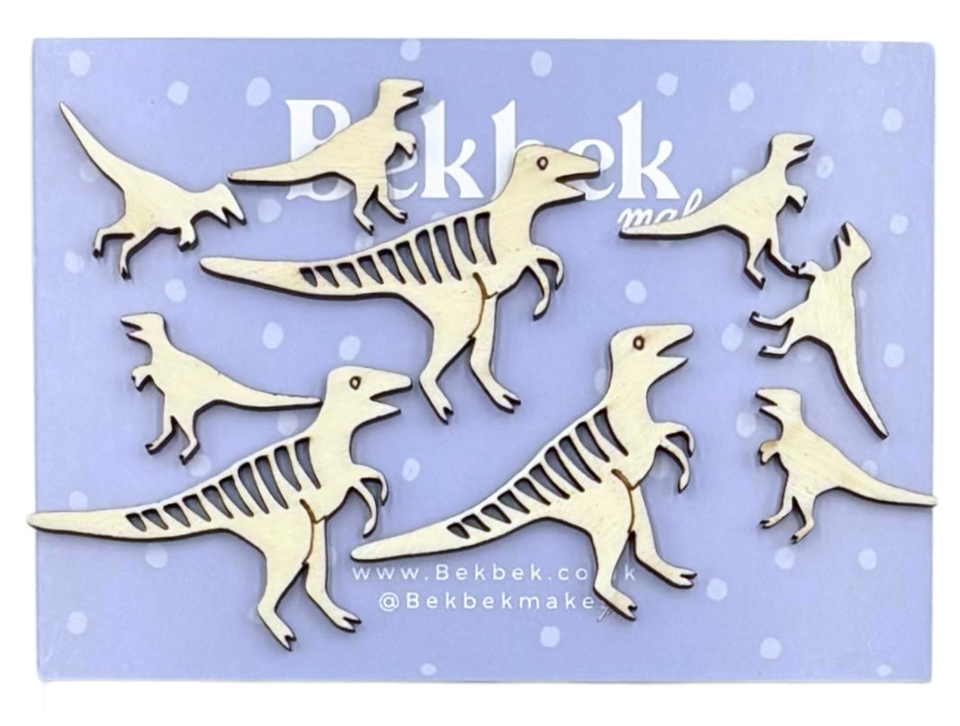 Velociraptor Dinosaur Wooden Shapes