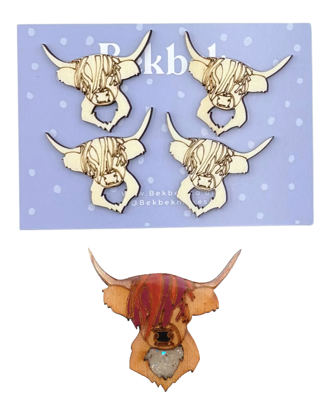 Highland Cow Wooden Shapes