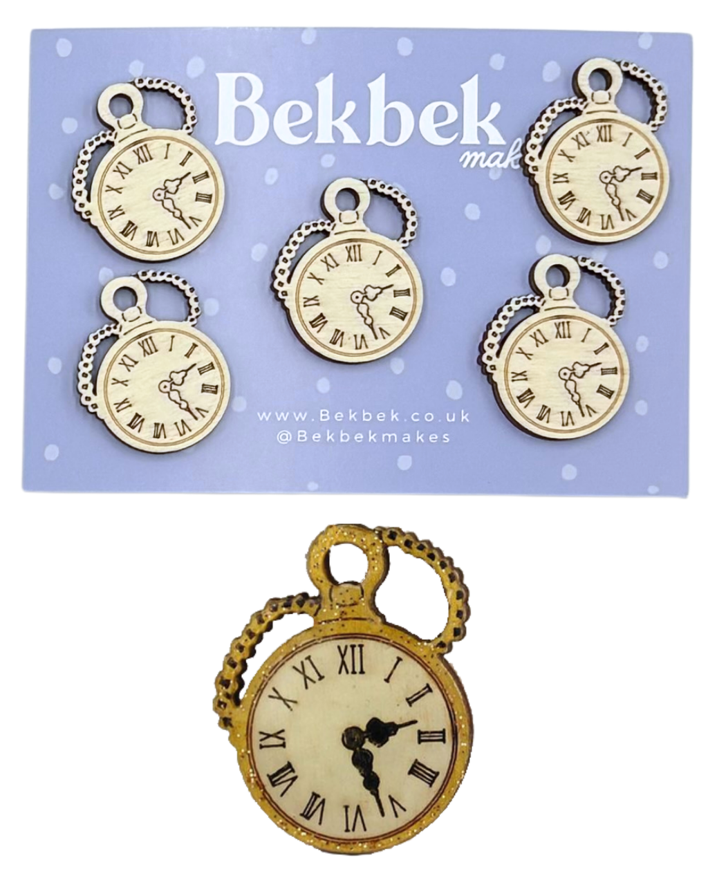 Pocket Watch Wooden Shapes