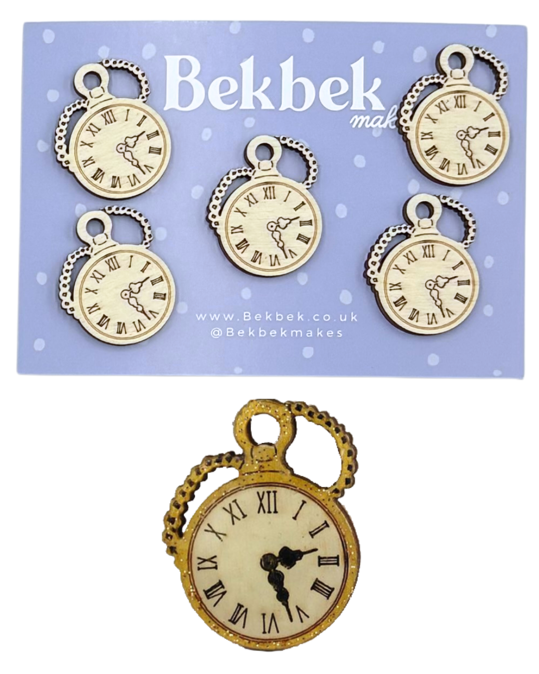 Pocket Watch Wooden Shapes