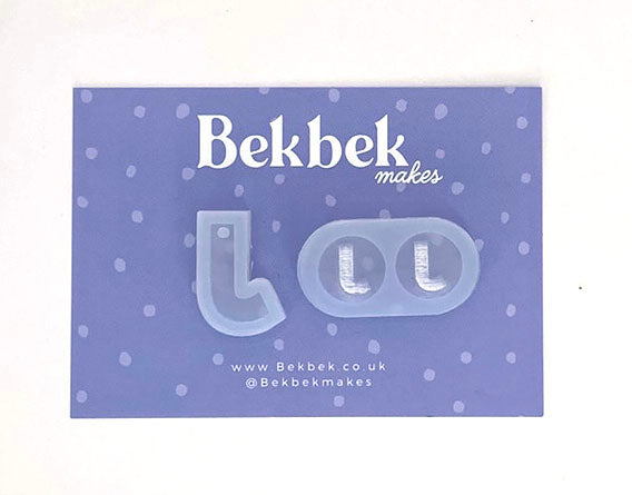 Alphabet reusable silicone mould - Pendant and stud size