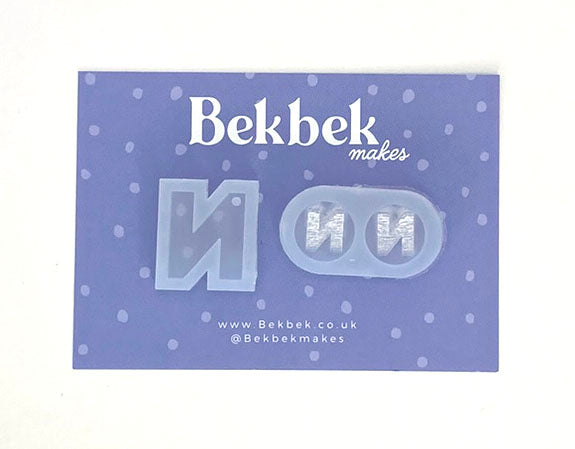 Alphabet reusable silicone mould - Pendant and stud size