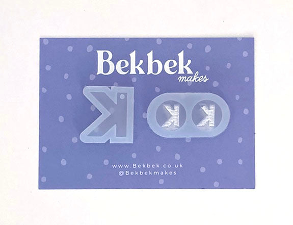 Alphabet reusable silicone mould - Pendant and stud size