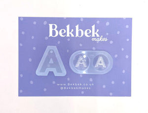 Alphabet reusable silicone mould - Pendant and stud size