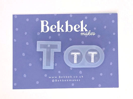 Alphabet reusable silicone mould - Pendant and stud size