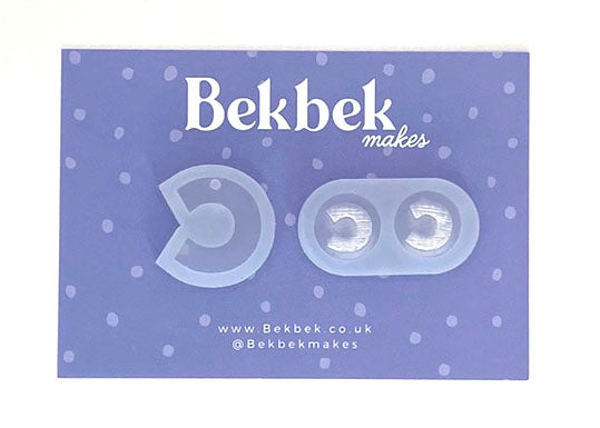 Alphabet reusable silicone mould - Pendant and stud size