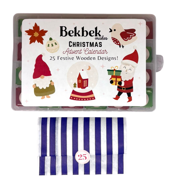 PRE-ORDER - Christmas Advent Calendar - 25 Wooden Shape Designs! 125 Shapes!