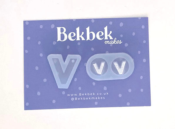 Alphabet reusable silicone mould - Pendant and stud size