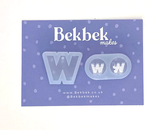Alphabet reusable silicone mould - Pendant and stud size