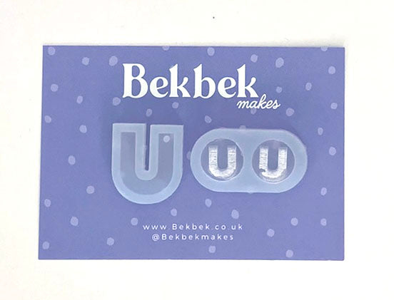 Alphabet reusable silicone mould - Pendant and stud size