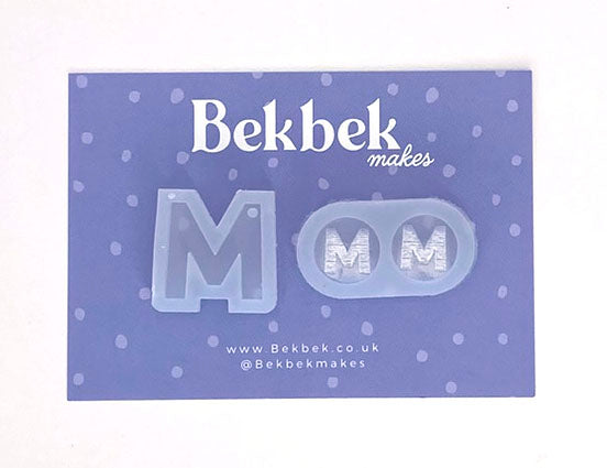 Alphabet reusable silicone mould - Pendant and stud size