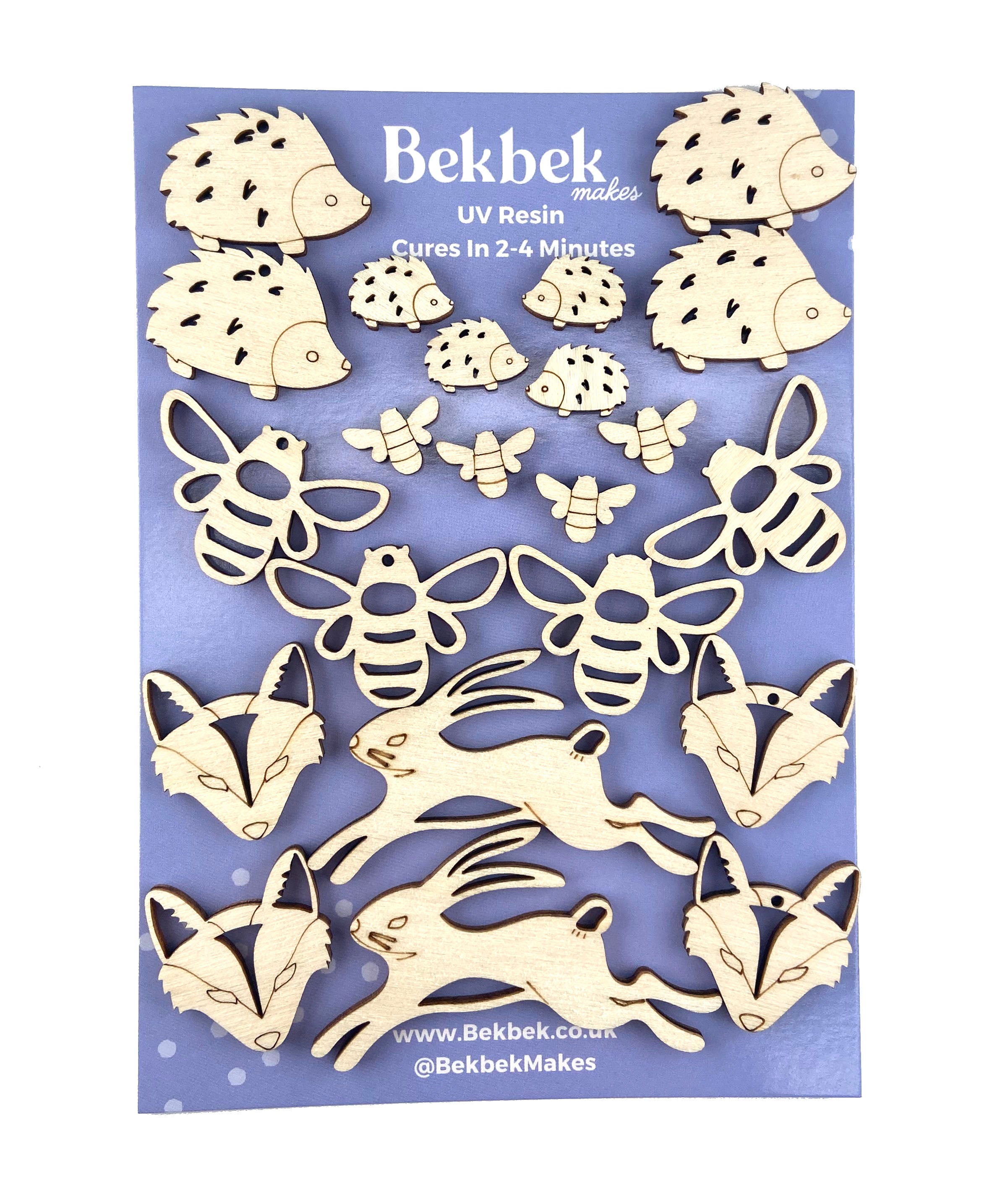 Woodland Best Seller Wooden Shapes - Hedgehog, Fox, Bee, Hare