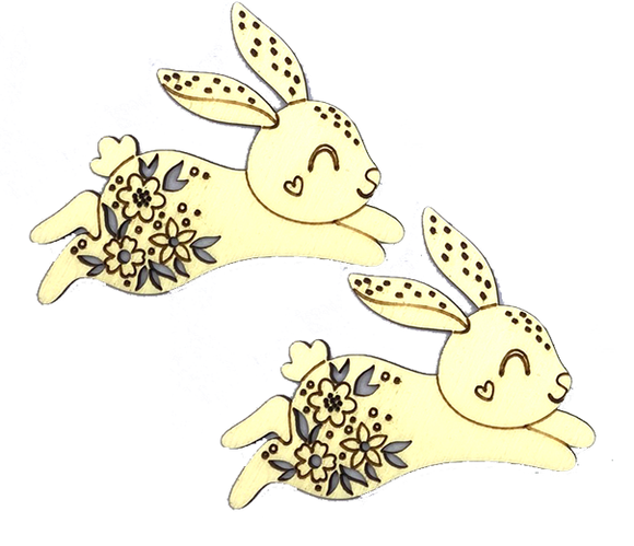 Floral Bunny Embellishments/ Jewellery Blanks