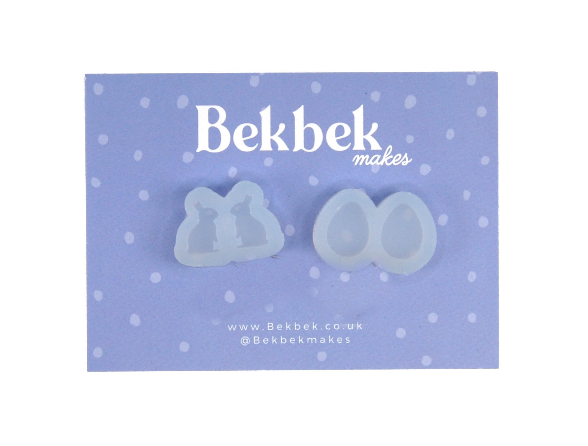 Bunny & Eggs Earrings Reusable Silicone Mould (inc 2 Pairs of Earring Posts)