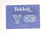 Alphabet reusable silicone mould - Pendant and stud size
