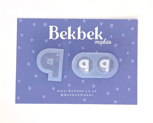 Alphabet reusable silicone mould - Pendant and stud size