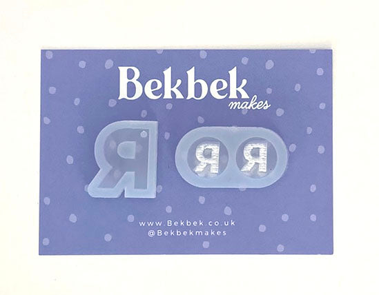 Alphabet reusable silicone mould - Pendant and stud size