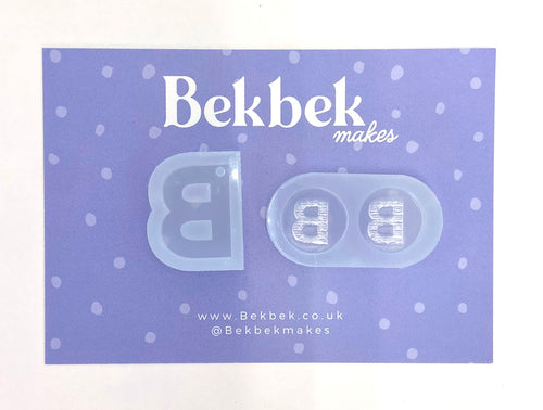 Alphabet reusable silicone mould - Pendant and stud size