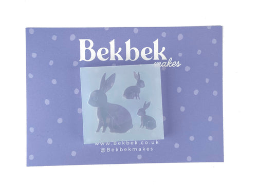 Bunny Pin Badge & Earring Size Reusable Silicone Mould