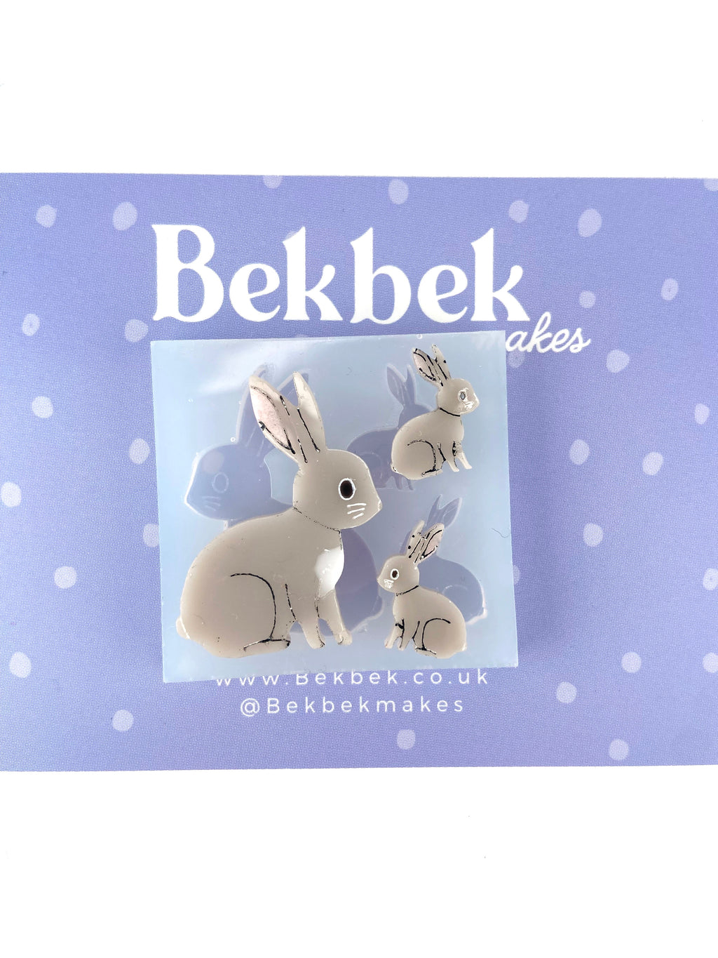 Bunny Pin Badge & Earring Size Reusable Silicone Mould