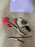 Japan Inspired Snow Fairy Bird & Sakura Blossom