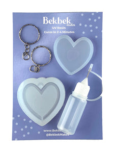 Heart Shaker Keyring mini Kit Reusable Silicone Mould