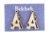 Alphabet Sparkle Keyring Wooden Blanks